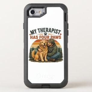 My Therapist Has Four Paws Golden Retriever OtterB OtterBox Defender iPhone SE/8/7 Case