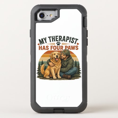 My Therapist Has Four Paws Golden Retriever OtterB OtterBox Defender iPhone SE/8/7 Case