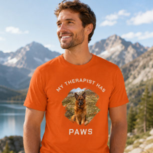 My therapist has paws dog photo orange T-Shirt
