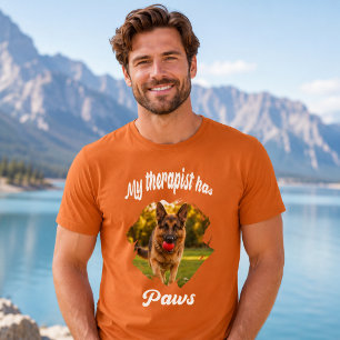 My therapist has paws dog photo orange T-Shirt