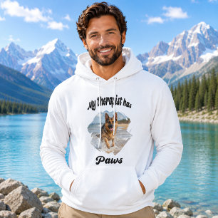My therapist has paws dog photo quote joke hoodie