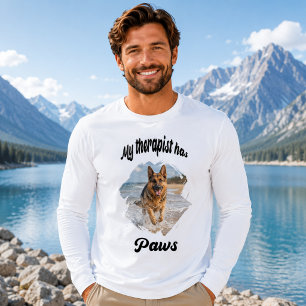 My therapist has paws dog photo quote joke Tri-Blend shirt