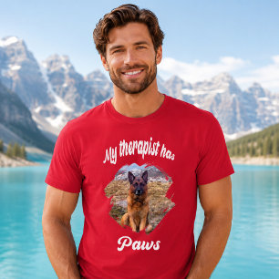 My therapist has paws dog photo red T-Shirt