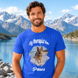 My therapist has paws dog photo royal blue T-Shirt
