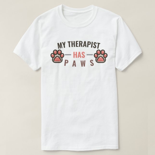 My Therapist Has Paws T-Shirt (Design Front)
