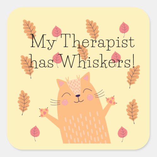 My Therapist has Whiskers Cat Stickers