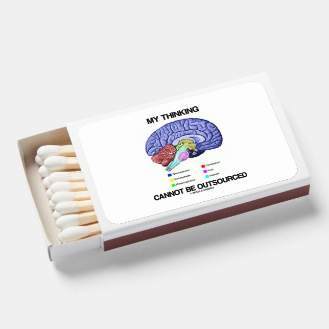 My Thinking Cannot Be Outsourced Brain Anatomy Matchboxes (Front Open)