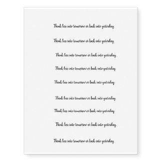 My thinkless quote temporary tattoos