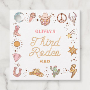 My Third Rodeo Disco Cowgirl 3rd Birthday Party Favor Tags