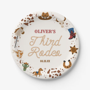My Third Rodeo Western Cowboy 3rd Birthday Party Paper Plates