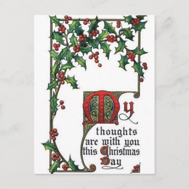 My Thoughts Are With You This Christmas Day Postcard (Front)