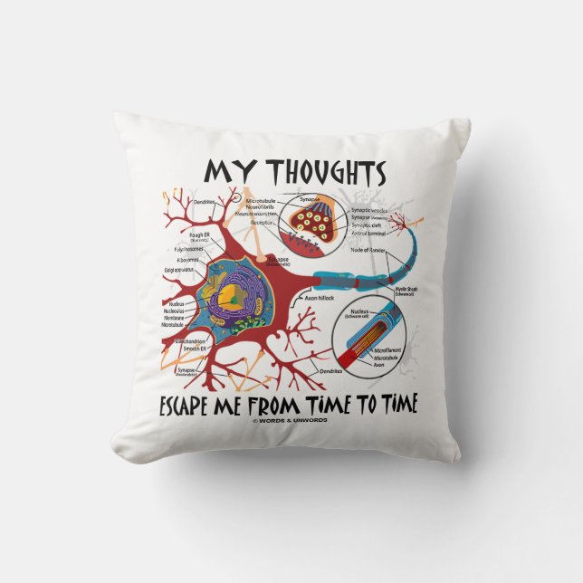 My Thoughts Escape Me From Time To Time Throw Pillow (Front)