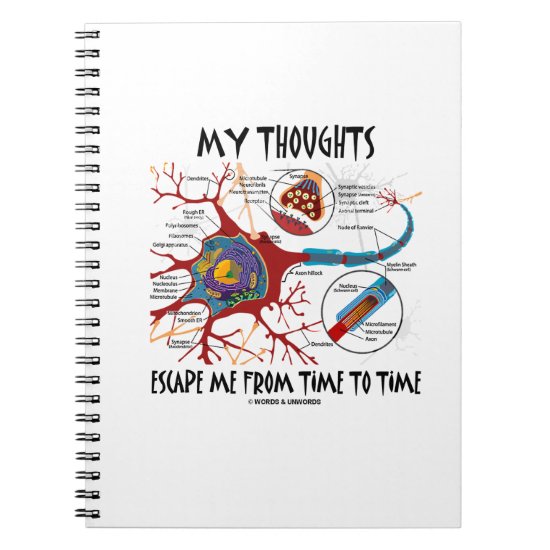 My Thoughts Escape Me Time To Time Neuron Synapse Notebook