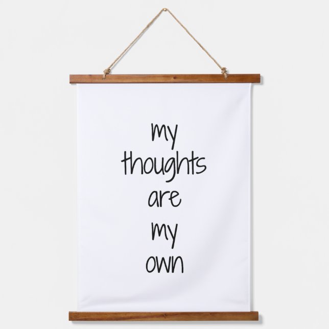 My Thoughts Wood Topped Wall Tapestry (Front)
