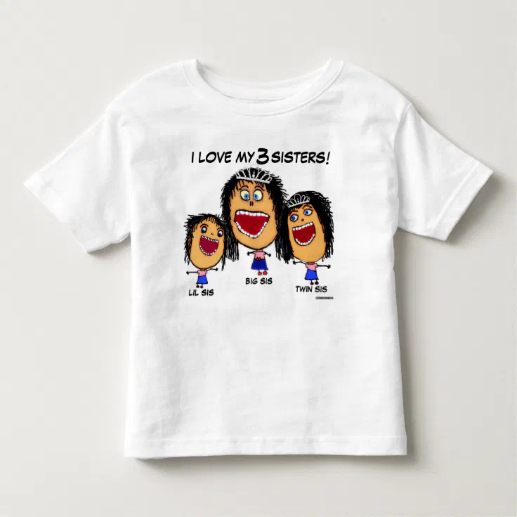 My Three Sisters Cartoon Toddler T-shirt | Zazzle