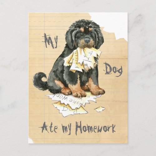 My Tibetan Mastiff Ate My Homework Postcard