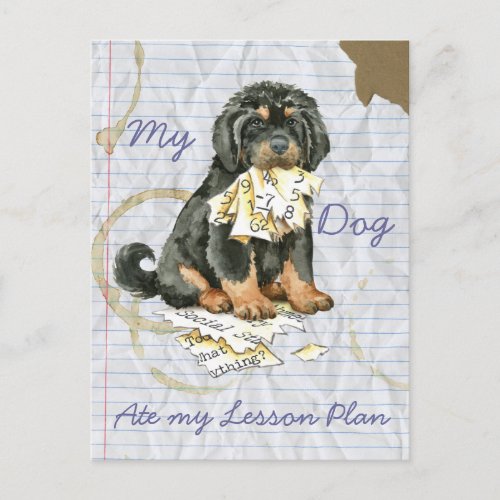 My Tibetan Mastiff Ate My Lesson Plan Postcard