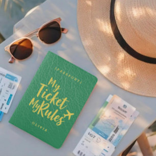 My Ticket My Rules Dark Spring Green Monogram Passport Holder