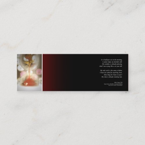 My time is already running late poetry bookmark Mini Business Card