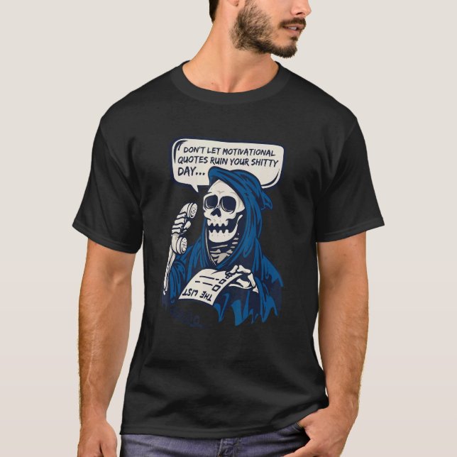 My To Do List Cloaked Skeleton Grim Reaper T-Shirt (Front)