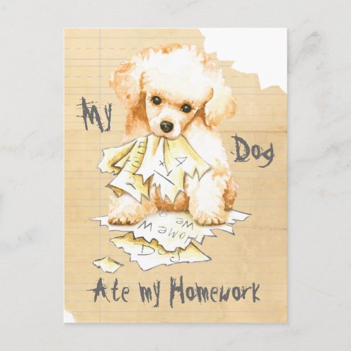 My Toy Poodle Ate My Homework Postcard