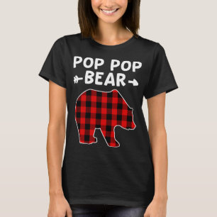My Tribe Bears - Pop Pop Bear Red Black Plaid Bear T-Shirt