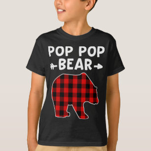 My Tribe Bears - Pop Pop Bear Red Black Plaid Bear T-Shirt