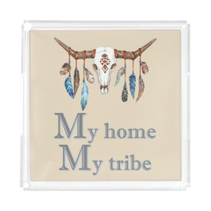 My Tribe Boho Skull Acrylic Tray