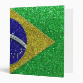"My Trip to Brazil" Brazilian Flag Glitter Sparkle 3 Ring Binder (Front/Inside)