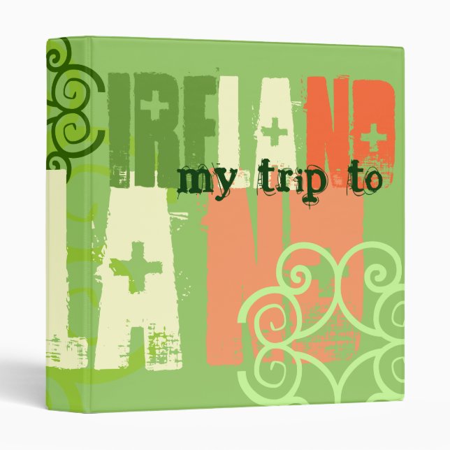 "My Trip to Ireland 2010" Irish Flag Celtic Binder (Front/Spine)