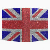 My Trip to London Union Jack Flag Glitter Sparkle 3 Ring Binder (Background)