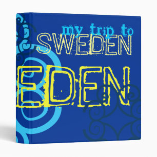 "My Trip to Sweden" Swedish Celtic Flag 3 Ring Binder