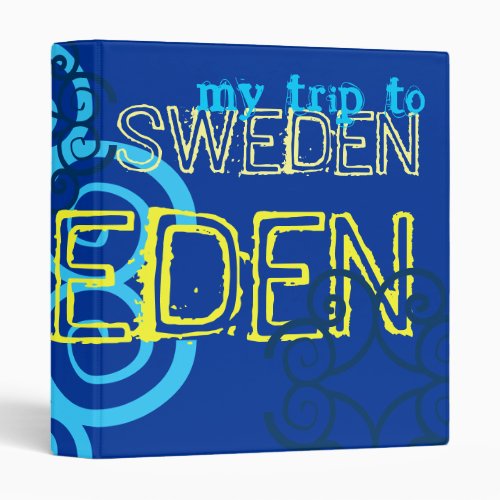 My Trip to Sweden Swedish Celtic Flag 3 Ring Binder
