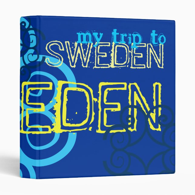 "My Trip to Sweden" Swedish Celtic Flag 3 Ring Binder (Front/Spine)