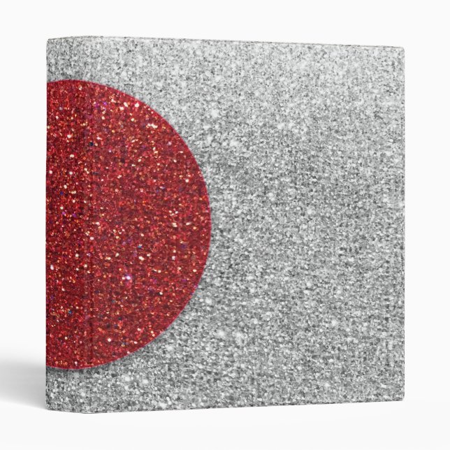 "My Trip to Tokyo" Japanese Flag Glitter Sparkle 3 Ring Binder (Front/Spine)