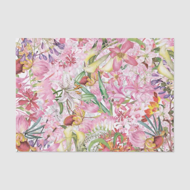 My tropical colorful foliage exotic flower garden tissue paper (Front)