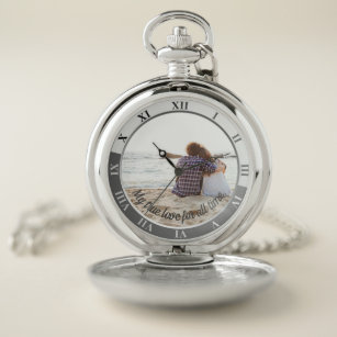 My True Love For All Time Custom Message & Photo Pocket Watch
