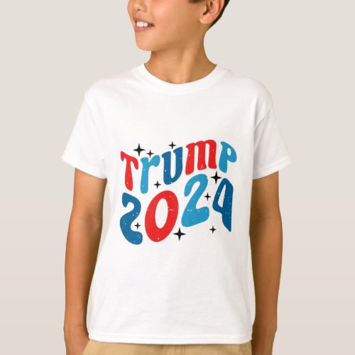 My Trump Era Retro Groovy Trump 2024 Election 4th  T_Shirt