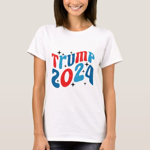 My Trump Era Retro Groovy Trump 2024 Election 4th  T_Shirt