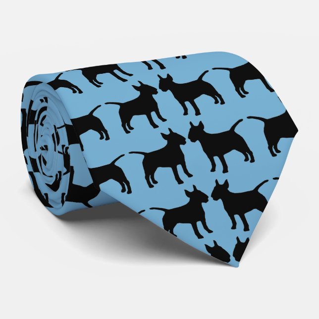 My Two Bull Terriers Dogs Neck Tie (Rolled)
