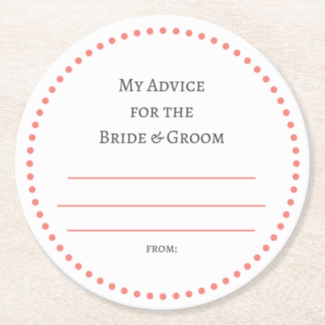 my "two cents" round paper coaster (Front)