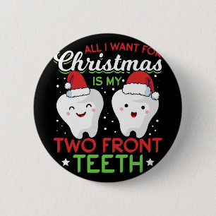 My Two Front Teeth Christmas Button