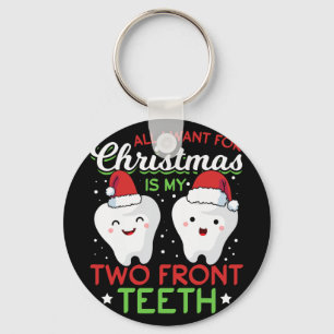 My Two Front Teeth Christmas Keychain