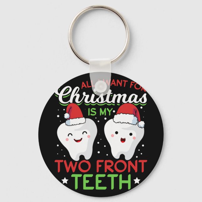 My Two Front Teeth Christmas  Keychain (Front)