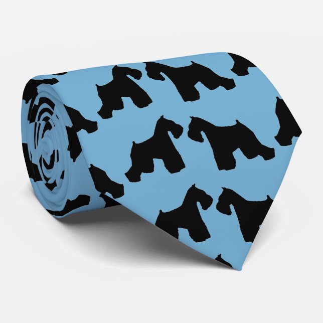 My Two Miniature Schnauzers Dogs Neck Tie (Rolled)