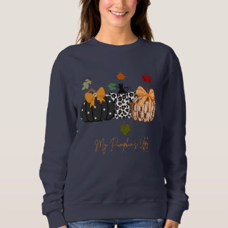 My Ugly Pumpkin Funny Halloween Typography Sweatshirt