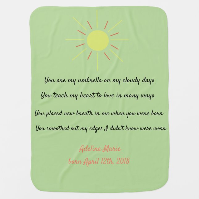 My umbrella on cloudy days baby blanket (Front)
