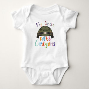 My Uncle Eats Crayons - Personalized Military Army Baby Bodysuit