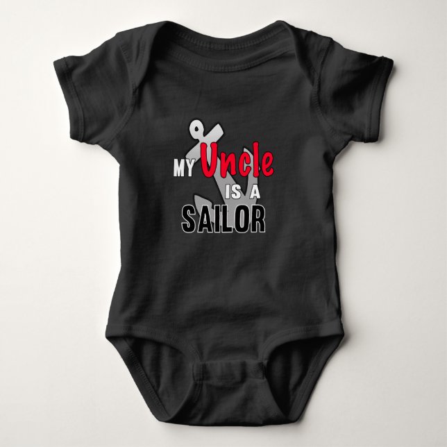 My Uncle is A Sailor Baby Bodysuit (Front)