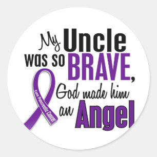 My Uncle Is An Angel Pancreatic Cancer Classic Round Sticker
